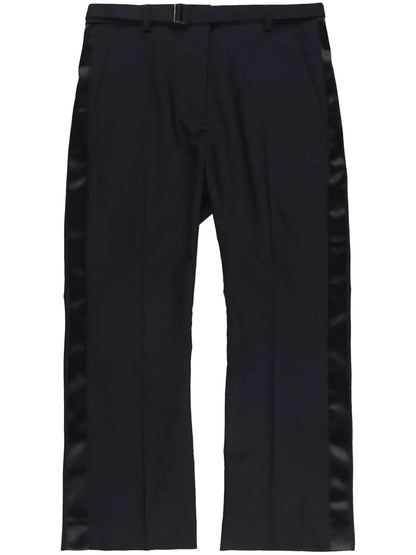 Suting Satin-Panel Cropped Trousers