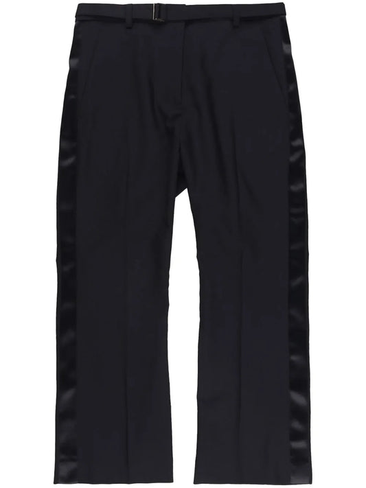 Suting Satin-Panel Cropped Trousers