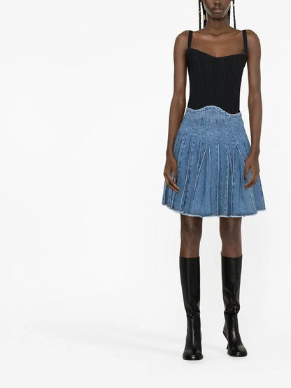 High-Waisted Denim Skirt