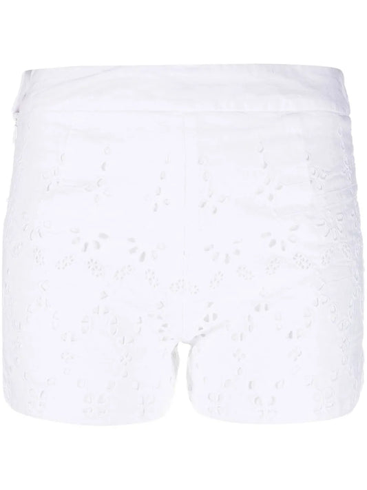 Eyelet Linen Shorts