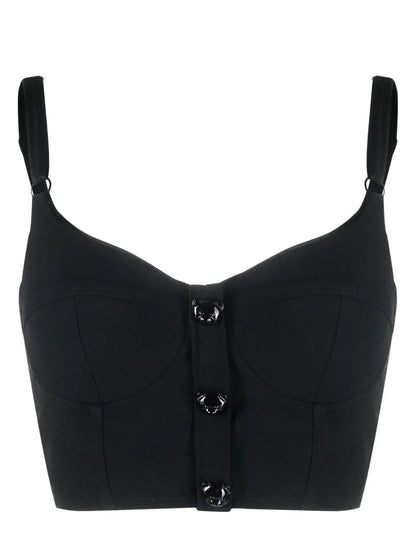 Teddy Bear-Button Bustier Top