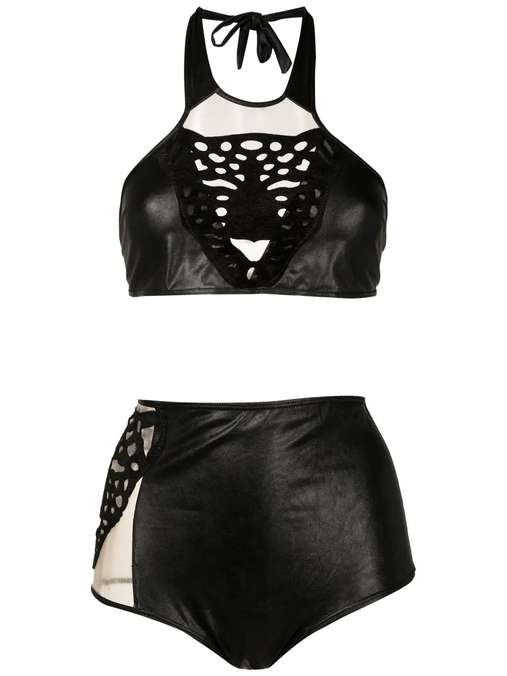 Leopard-Appliqué Bikini Set