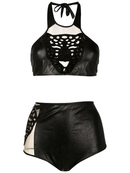 Leopard-Appliqué Bikini Set