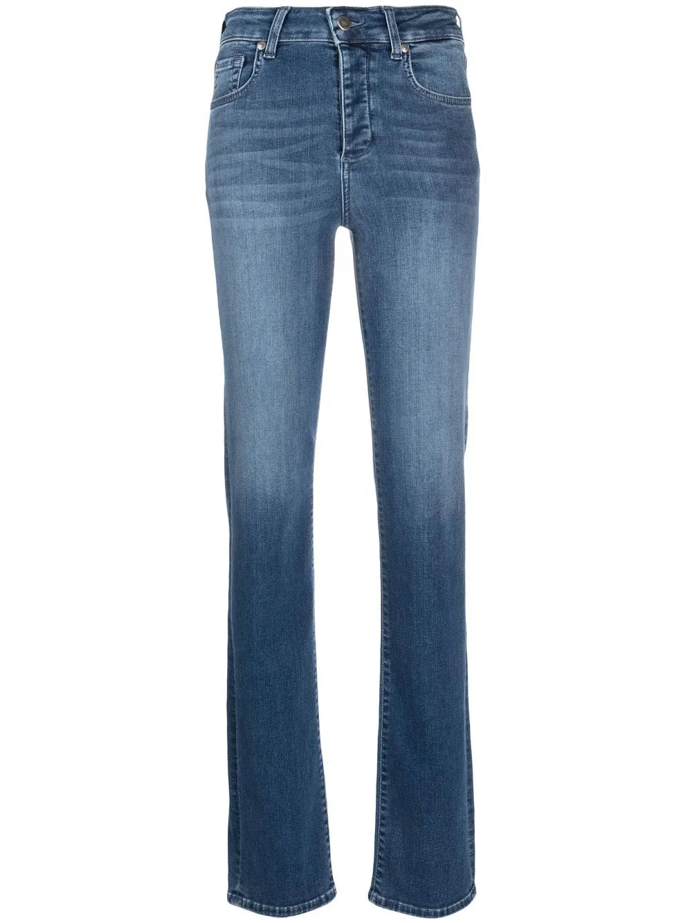 High-Waist Straight-Leg Jeans