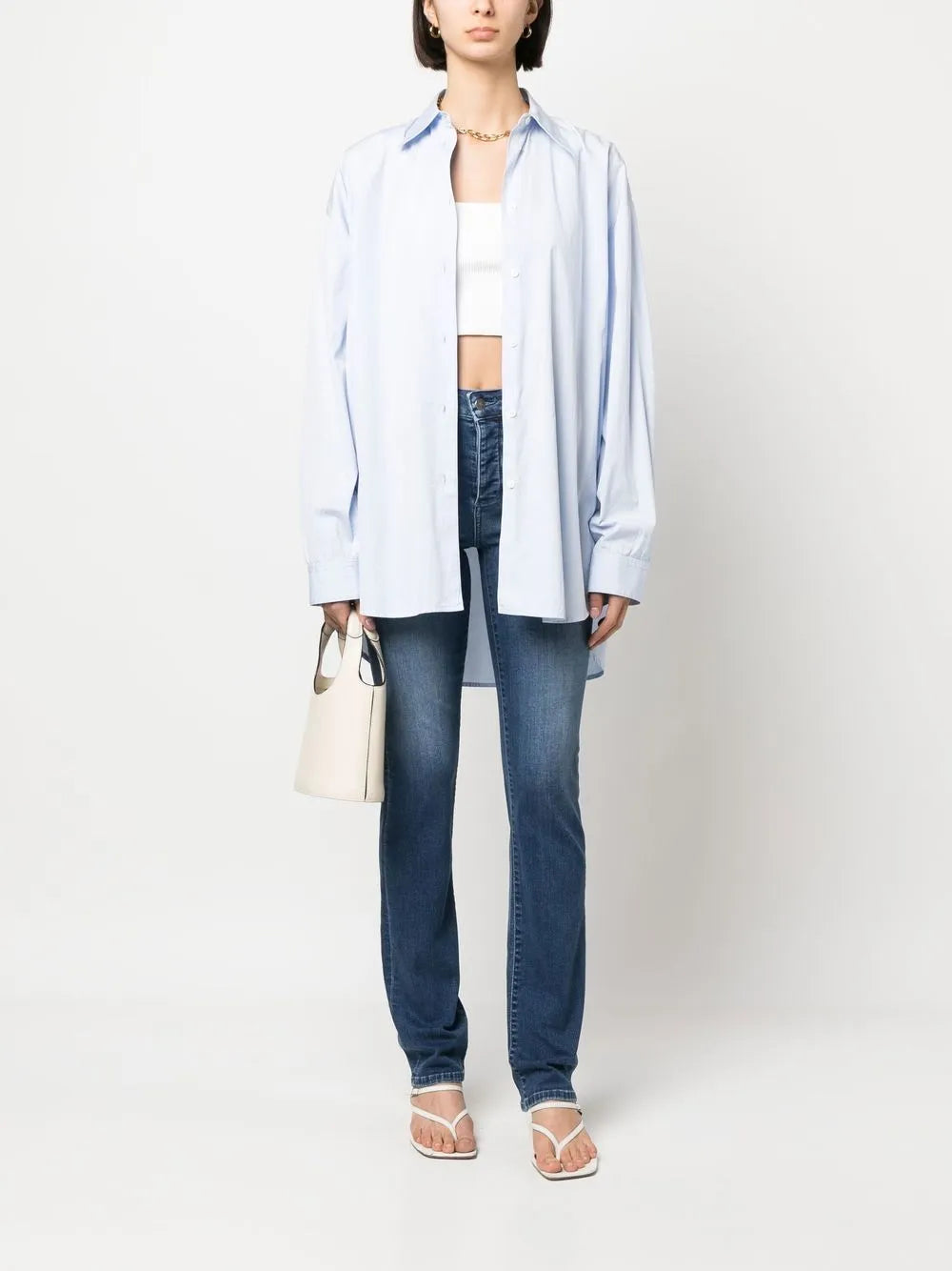 High-Waist Straight-Leg Jeans