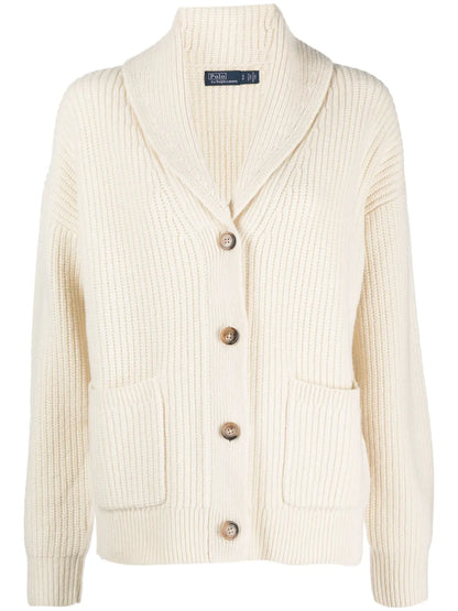 Shawl-Collar Chunky-Knit Cardigan