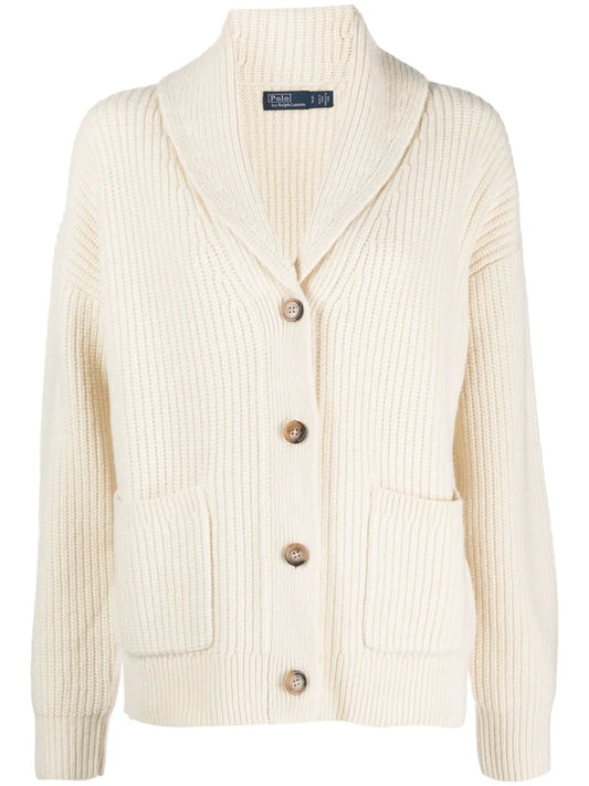 Shawl-Collar Chunky-Knit Cardigan