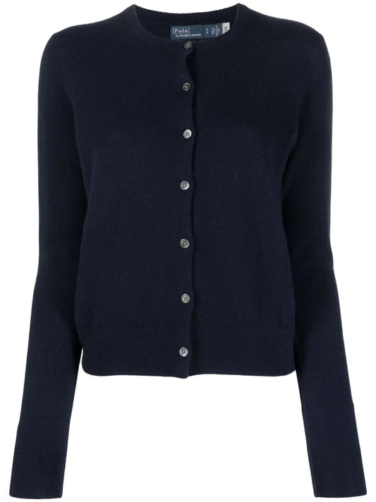 Ribbed-Knit Crew-Neck Cardigan