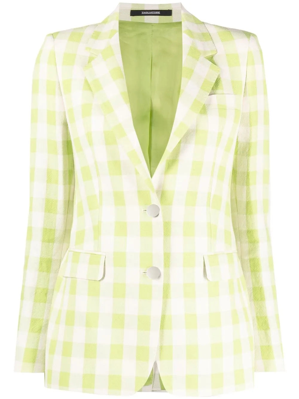 Check-Print Single-Breasted Blazer