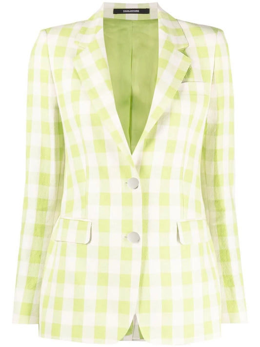 Check-Print Single-Breasted Blazer