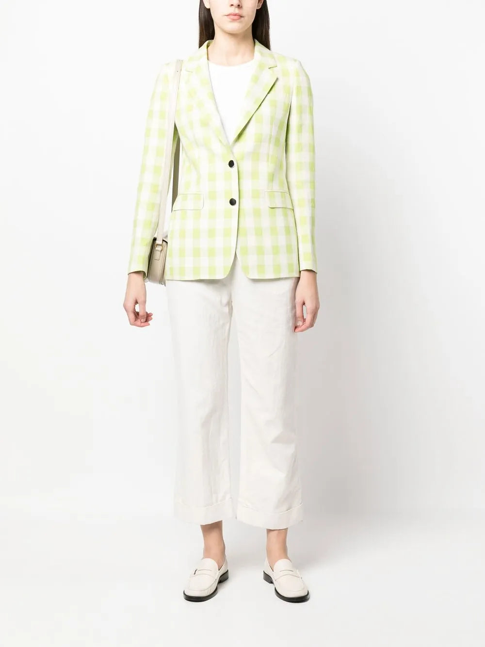 Check-Print Single-Breasted Blazer