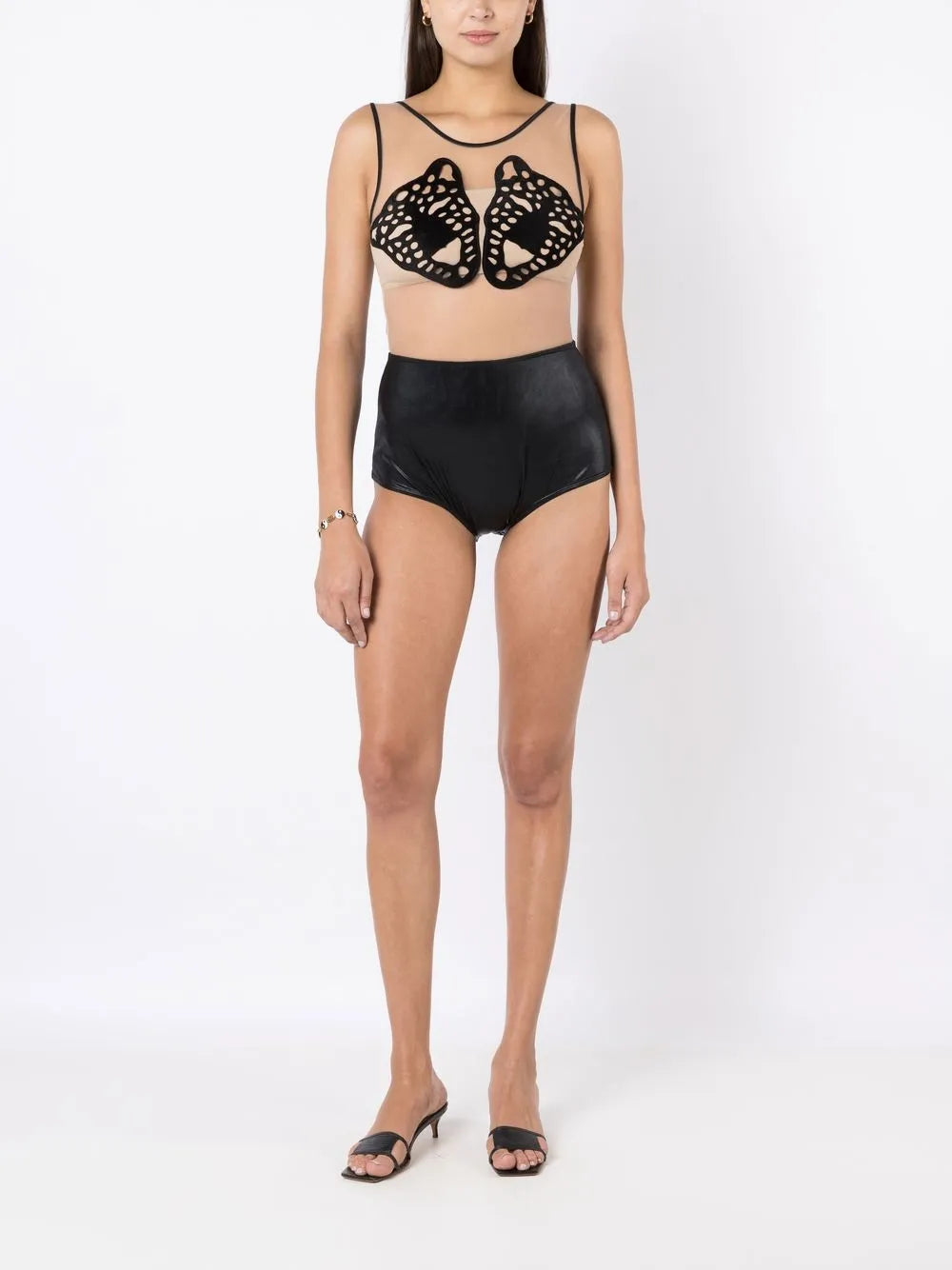 Leopard-Appliqué One-Piece
