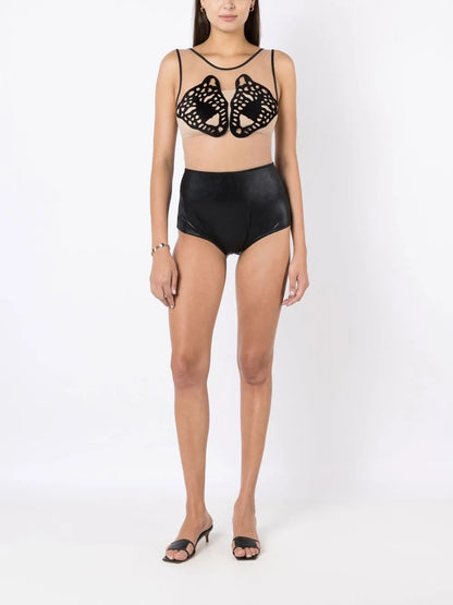 Leopard-Appliqué One-Piece