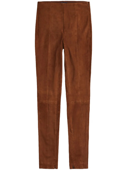 Velvet-Effect High-Waisted Leggings
