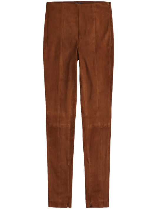 Velvet-Effect High-Waisted Leggings