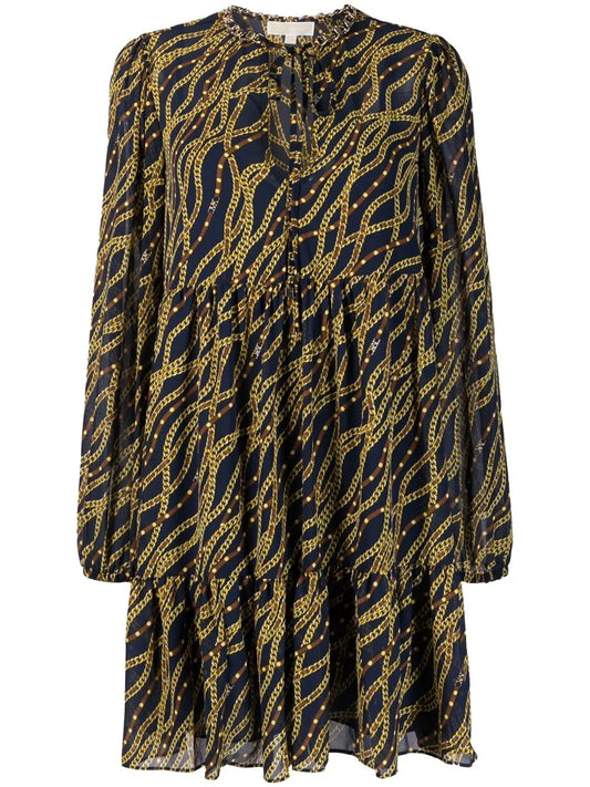 Chain-Link Print Dress