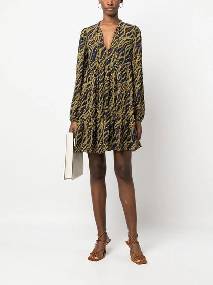 Chain-Link Print Dress