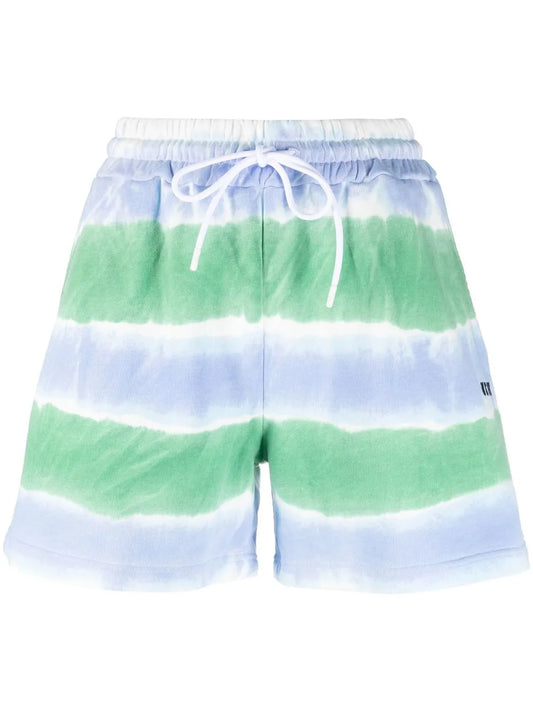 Stripe-Pattern Drawstring Shorts