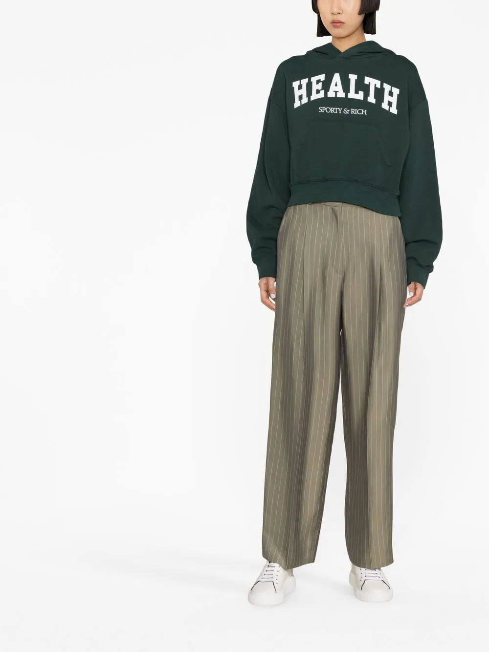 Health Cropped Cotton Hoodie