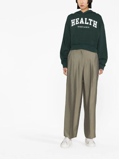 Health Cropped Cotton Hoodie