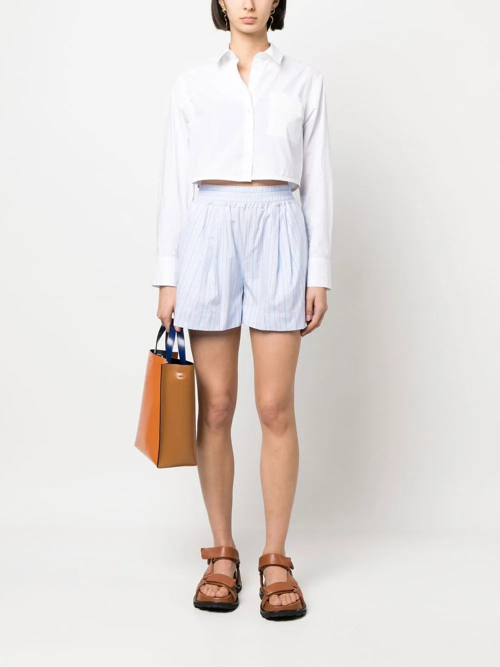 Striped Cotton Shorts