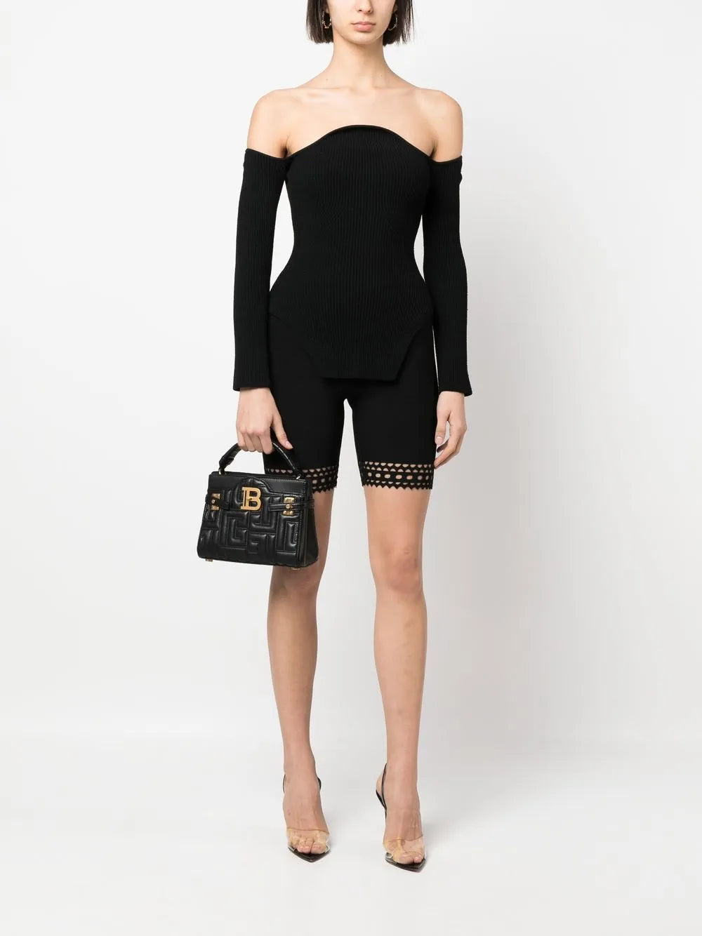 Open-Knit Detail Shorts