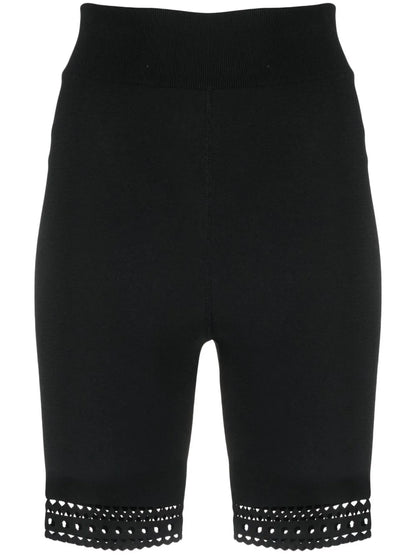 Open-Knit Detail Shorts