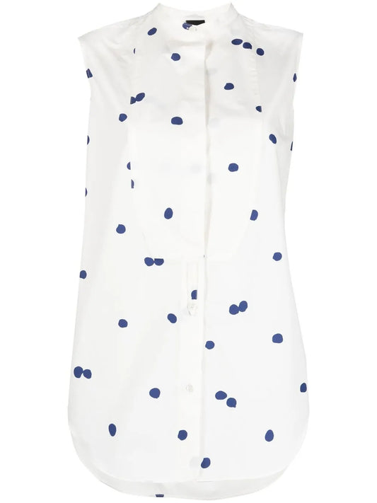 Spot-Print Sleeveless Dress