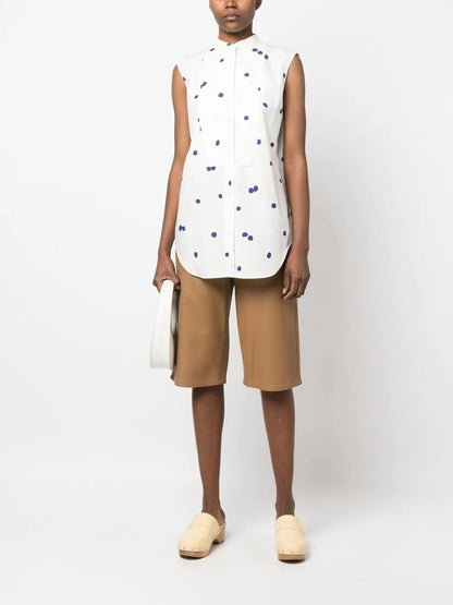 Spot-Print Sleeveless Dress