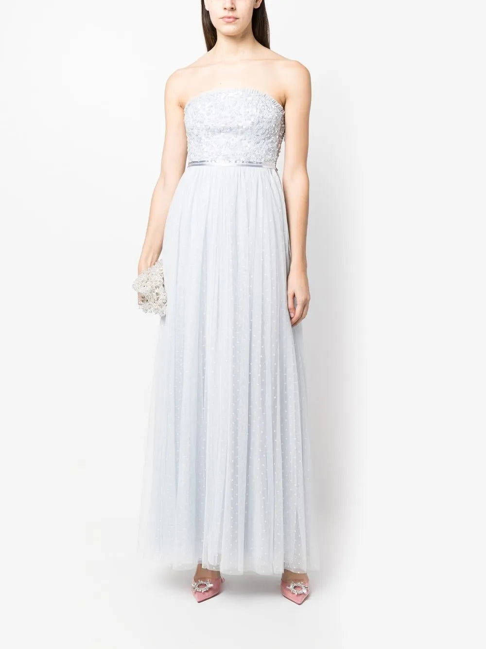 High-Shine Strapless Dress