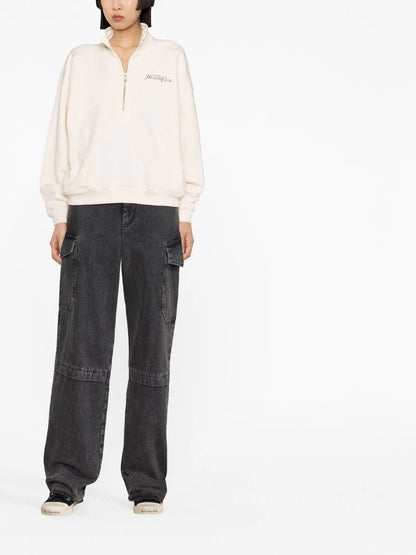 Graphic-Print High-Neck Sweatshirt
