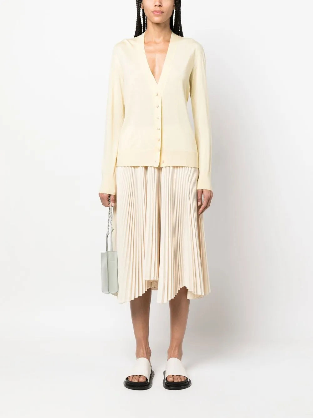 Fine-Knit V-Neck Cardigan