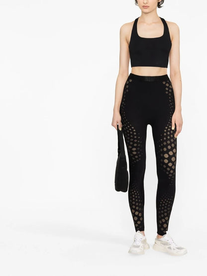 High-Waisted Mesh-Panel Leggings