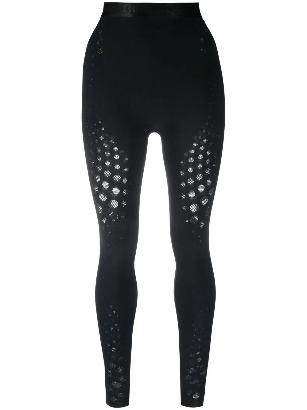 High-Waisted Mesh-Panel Leggings