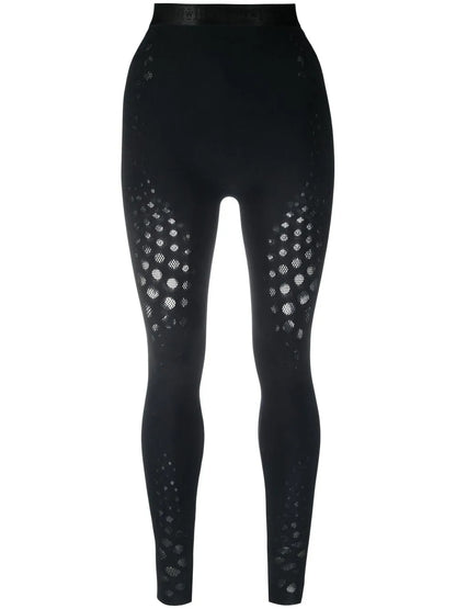 High-Waisted Mesh-Panel Leggings