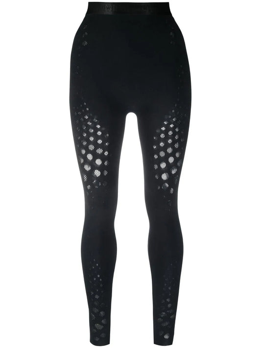 High-Waisted Mesh-Panel Leggings