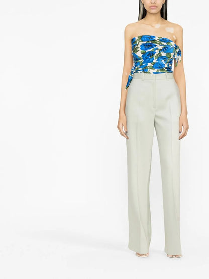 Floral-Print Strapless Top