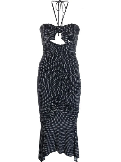 Bow-Detail Halterneck Dress