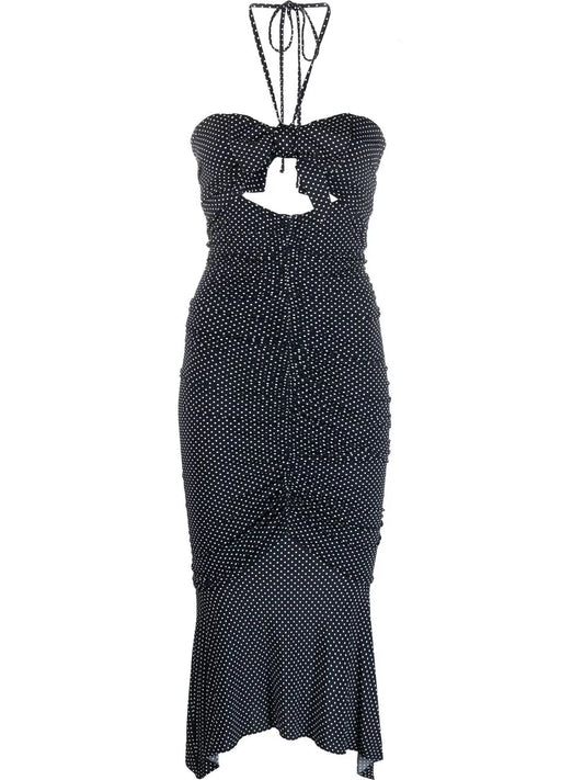 Bow-Detail Halterneck Dress