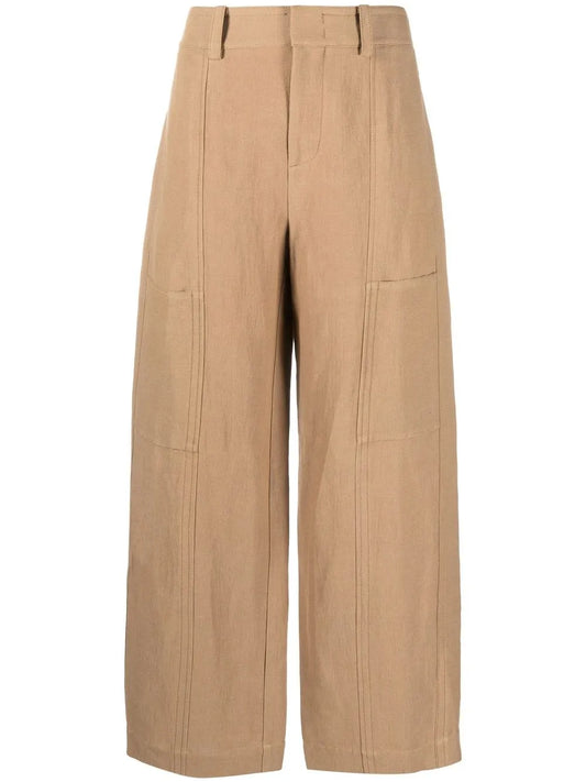 One Tone-Patch Wide-Leg Trousers