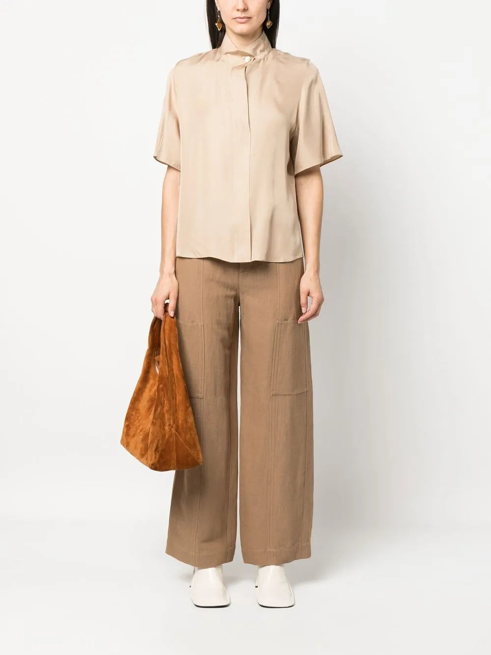 One Tone-Patch Wide-Leg Trousers