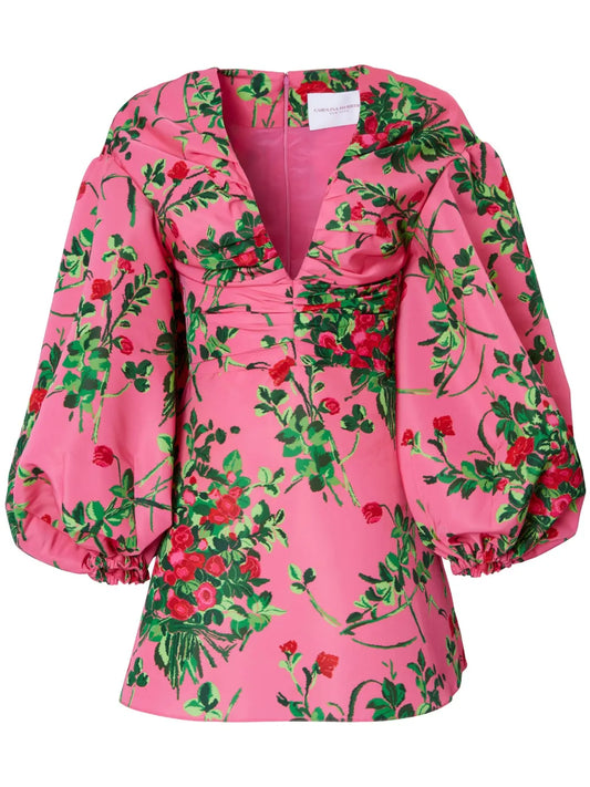 Floral-Print V-Neck Dress