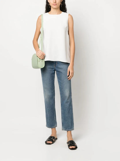 Keyhole-Detail Sleeveless Blouse