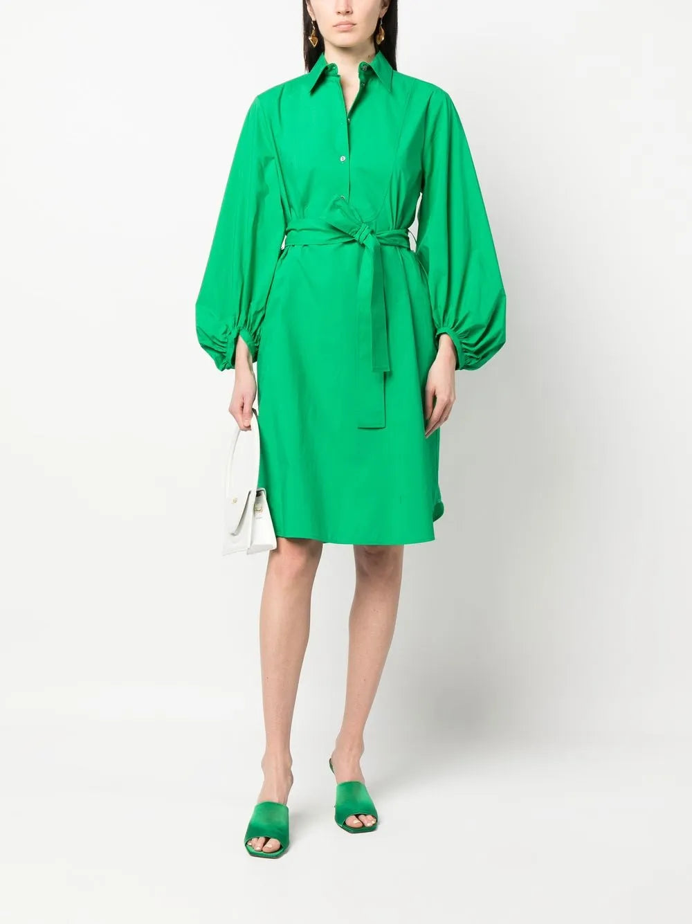 Belted Cotton Shirt Dress