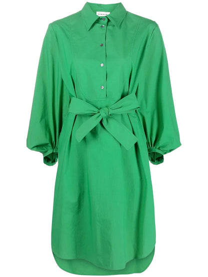 Belted Cotton Shirt Dress