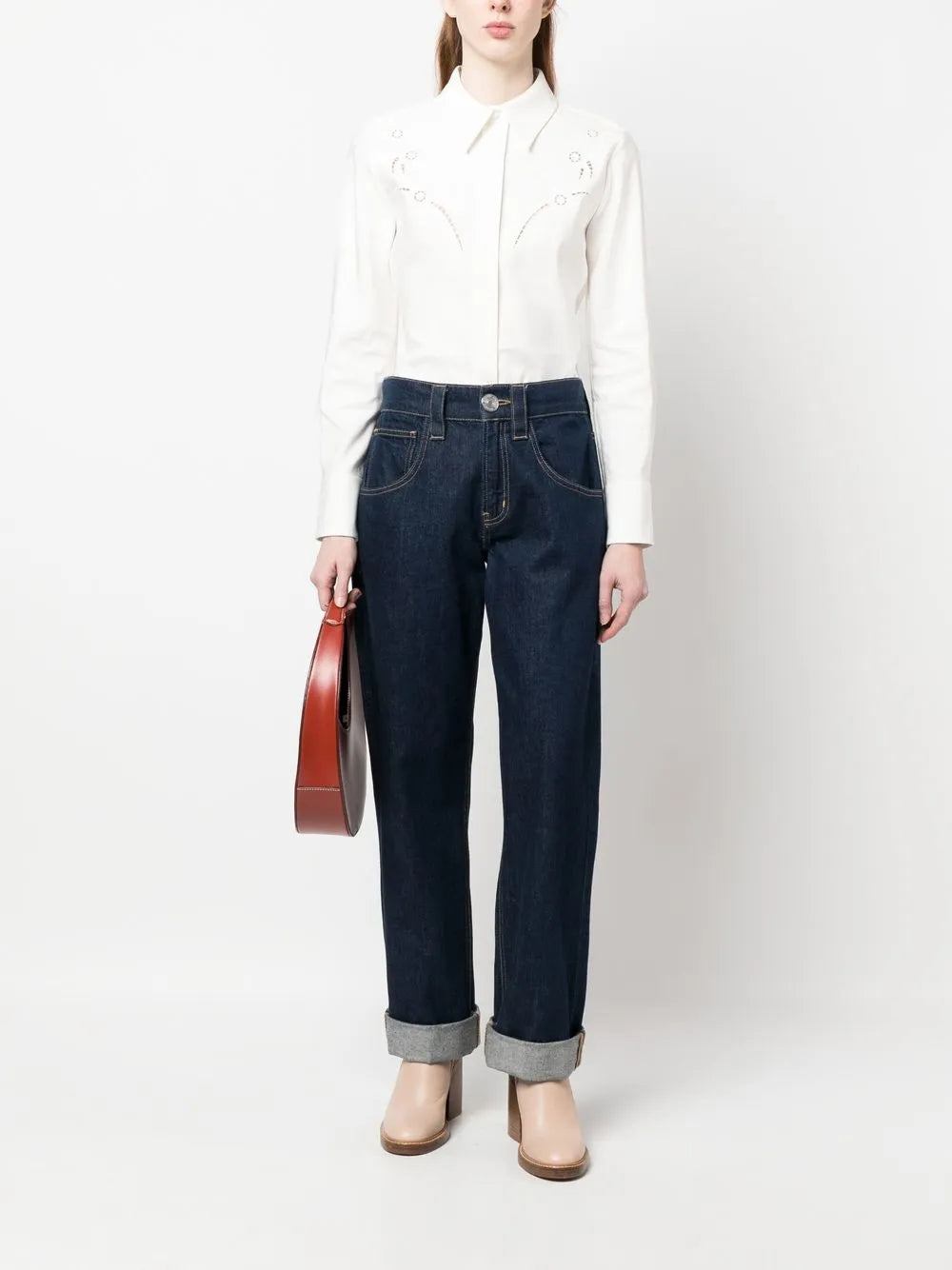 Broderie-Anglaise Silk Shirt