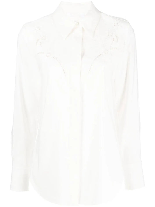 Broderie-Anglaise Silk Shirt