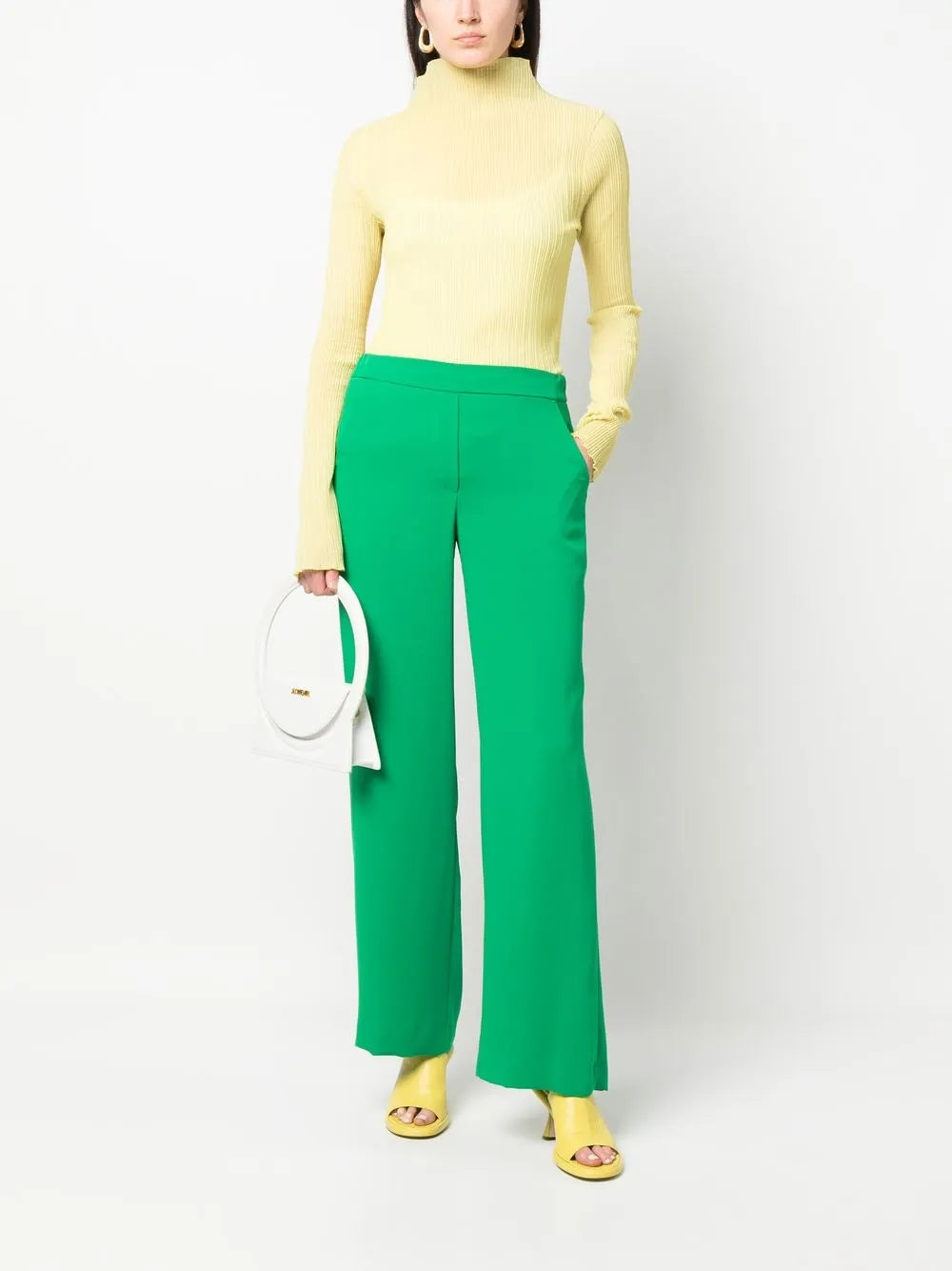 Elasticated Straight-Leg Trousers