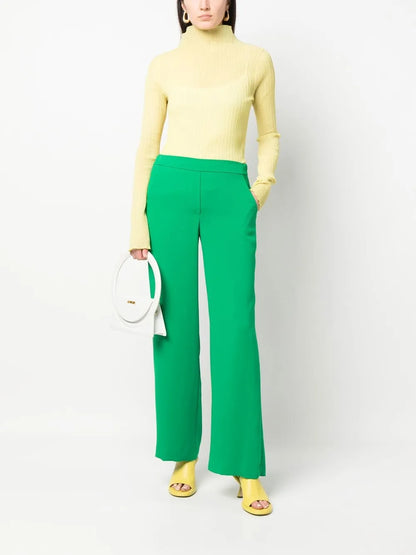 Elasticated Straight-Leg Trousers