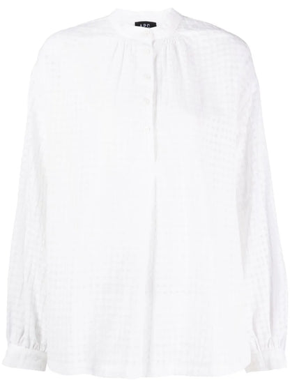 Flora Tartan-Check Cotton Blouse